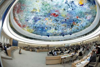 Sede do Conselho de Direitos Humanos da ONU em Genebra terra plana domo